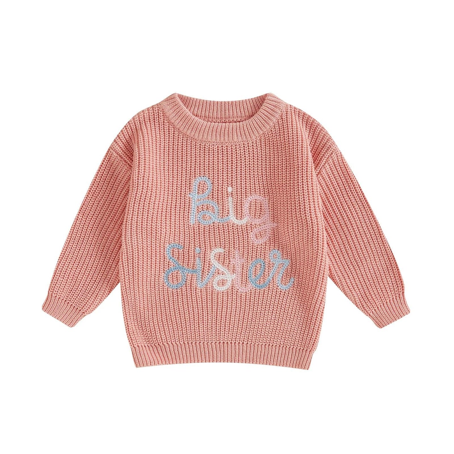 big sister pastel ombre knit kids sweater - basil boutique