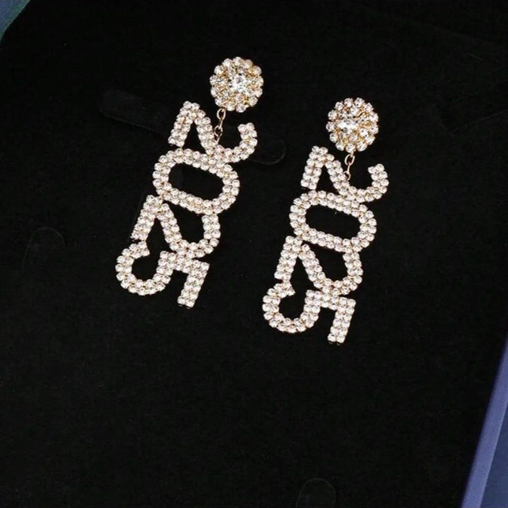 2025 rhinestone drop earrings - basil boutique