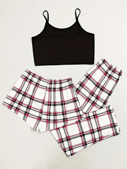 minimalist plaid holiday pajamas - basil boutique