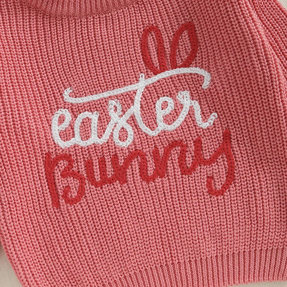 easter bunny knit kids crew sweater