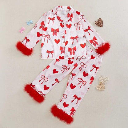 sweet valentine kids pajamas - basil boutique