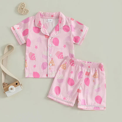 birthday girl kids pajama set