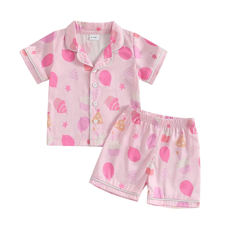 birthday girl kids pajama set