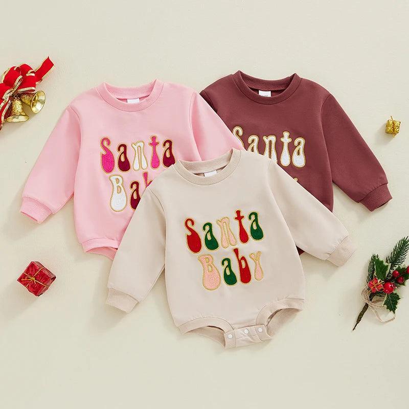 santa baby retro onesie - basil boutique