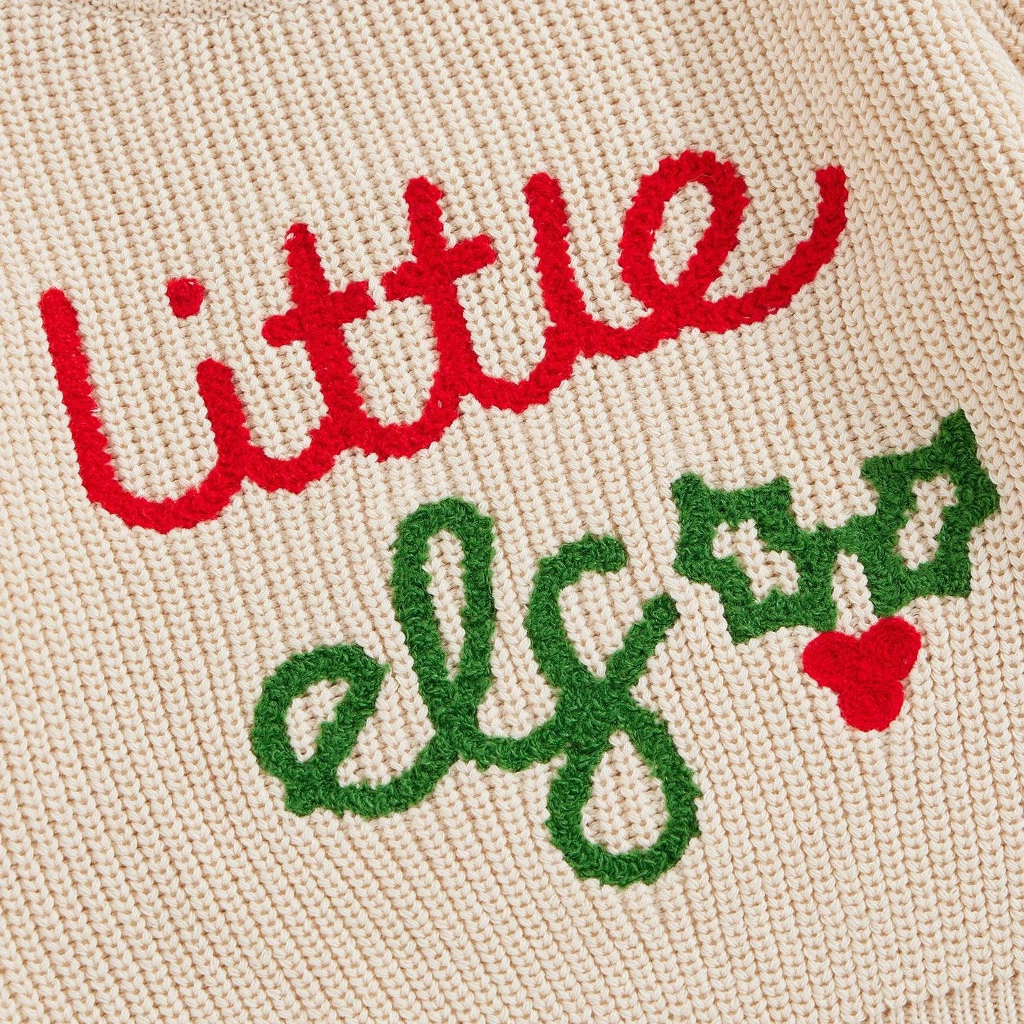 little elf knit kids crew sweater - basil boutique