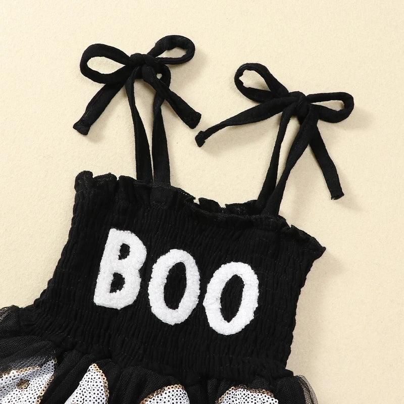 boo ghost kids dress - basil boutique