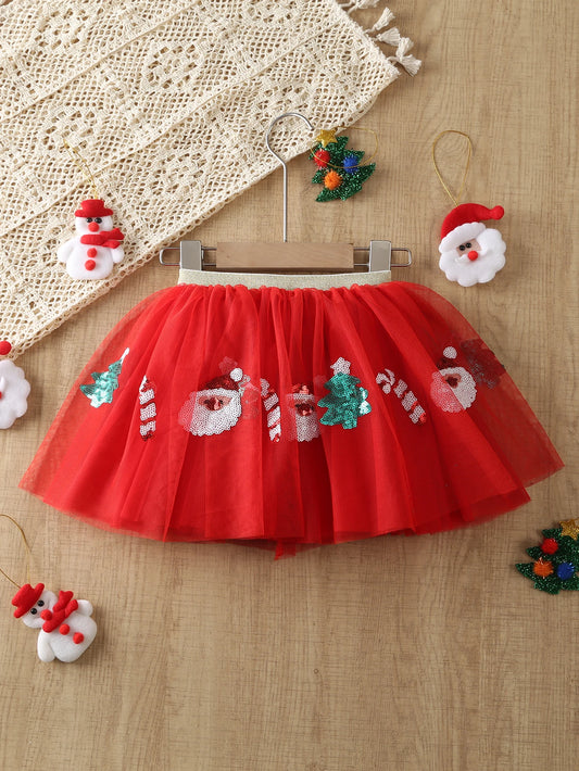 christmas spirit kids tutu - basil boutique