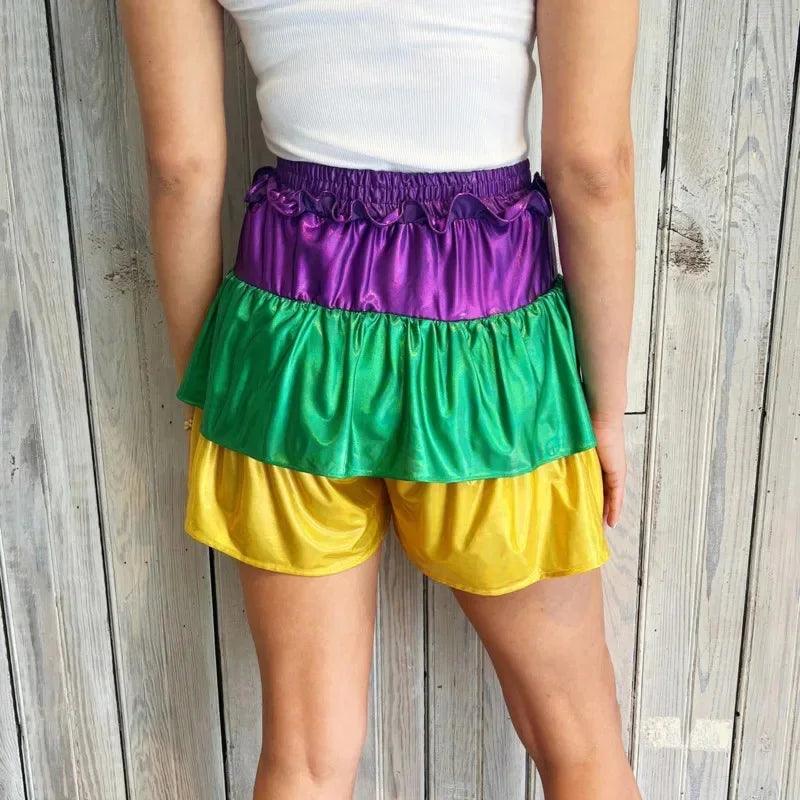 mardi gras mini skorts