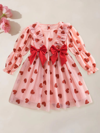 sealed with hearts + bows kids dress