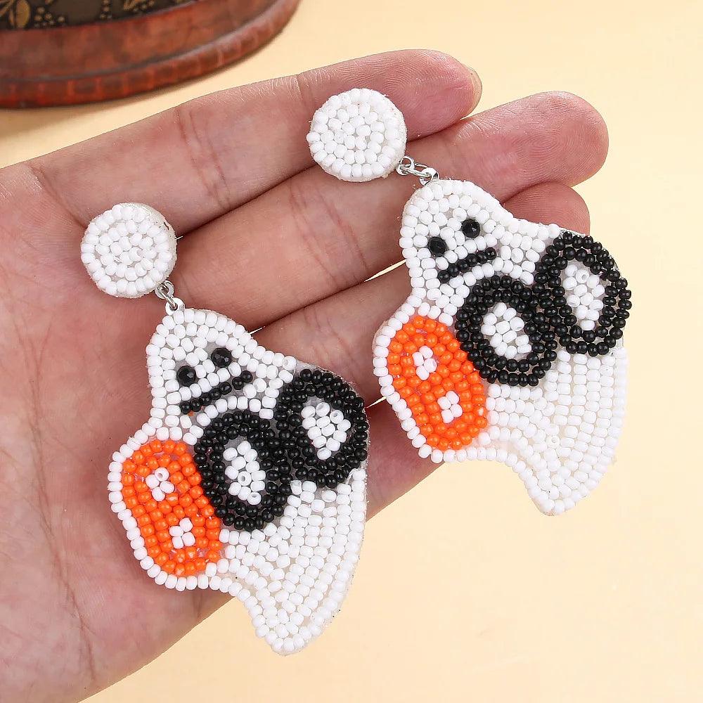 halloween beaded earrings - basil boutique