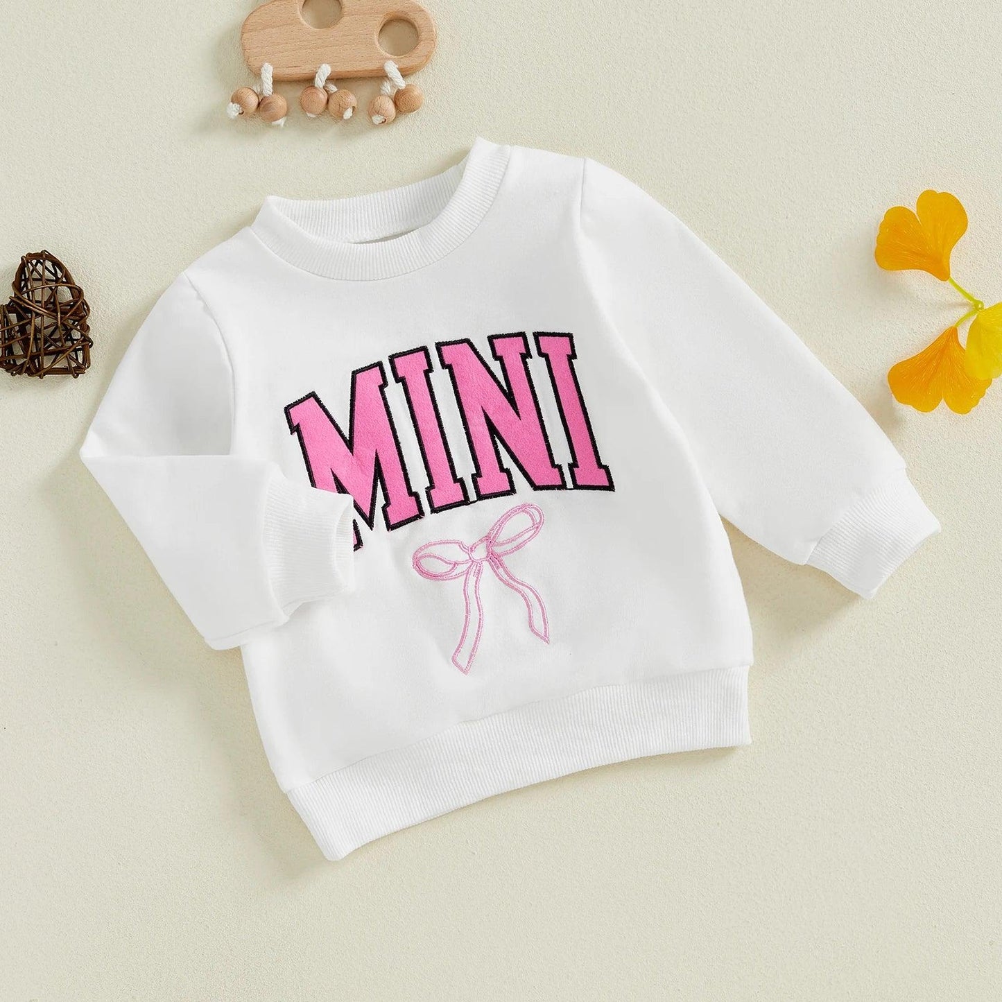 mama + mini bow matching crew sweatshirts