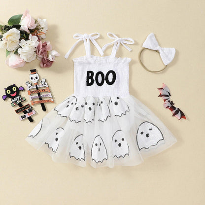 boo ghost kids dress - basil boutique