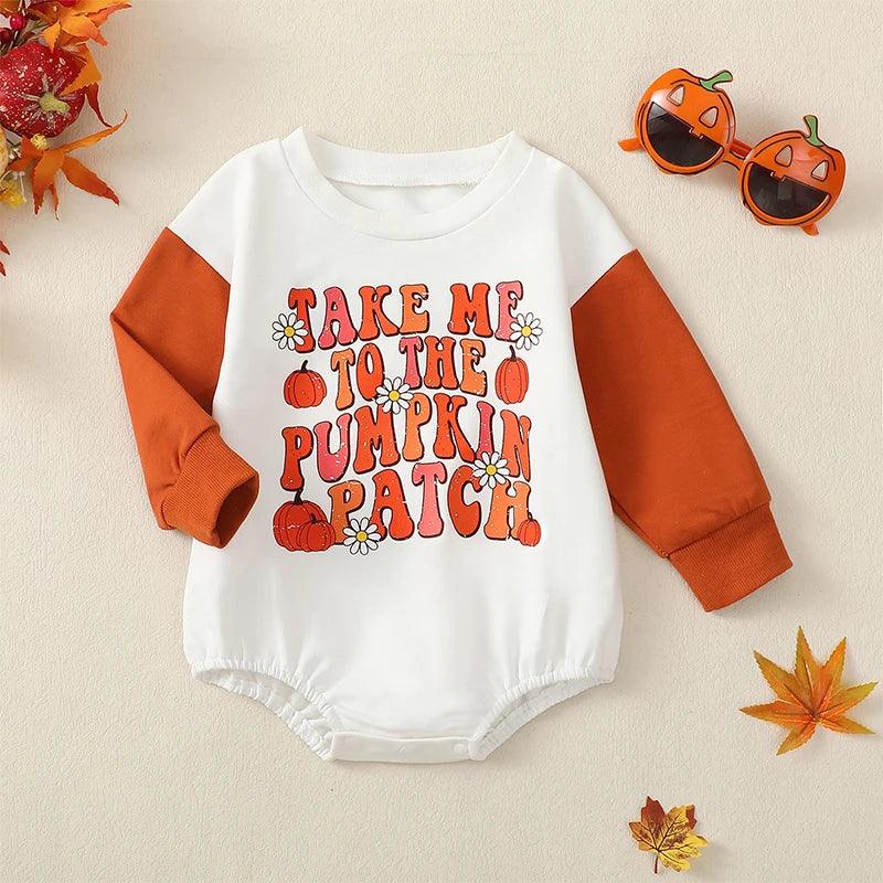 take me to the pumpkin patch onesie - basil boutique