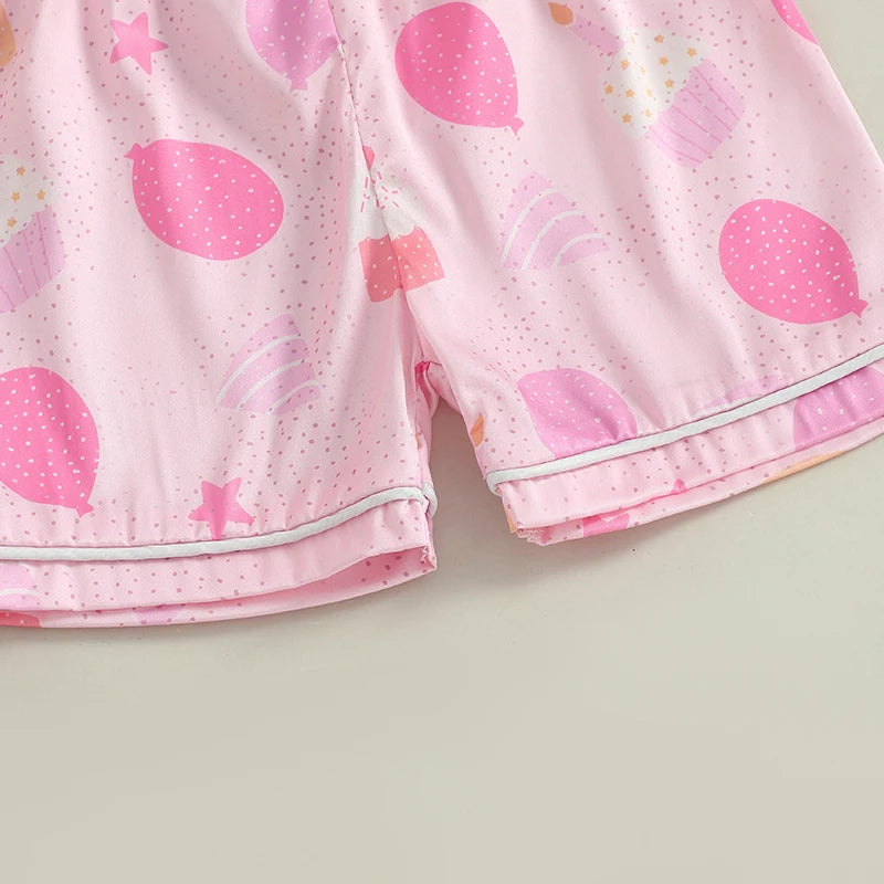 birthday girl kids pajama set