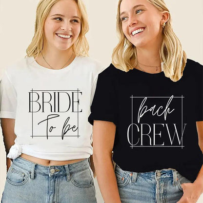 bride-to-be + bach crew t-shirts - basil boutique