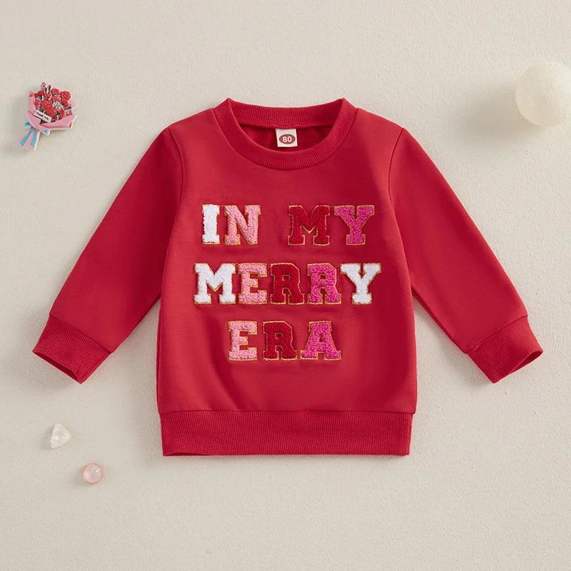 in my merry era kids crew sweatshirt - basil boutique