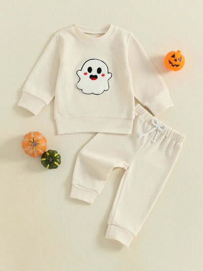 spooky waffle knit kids outfit