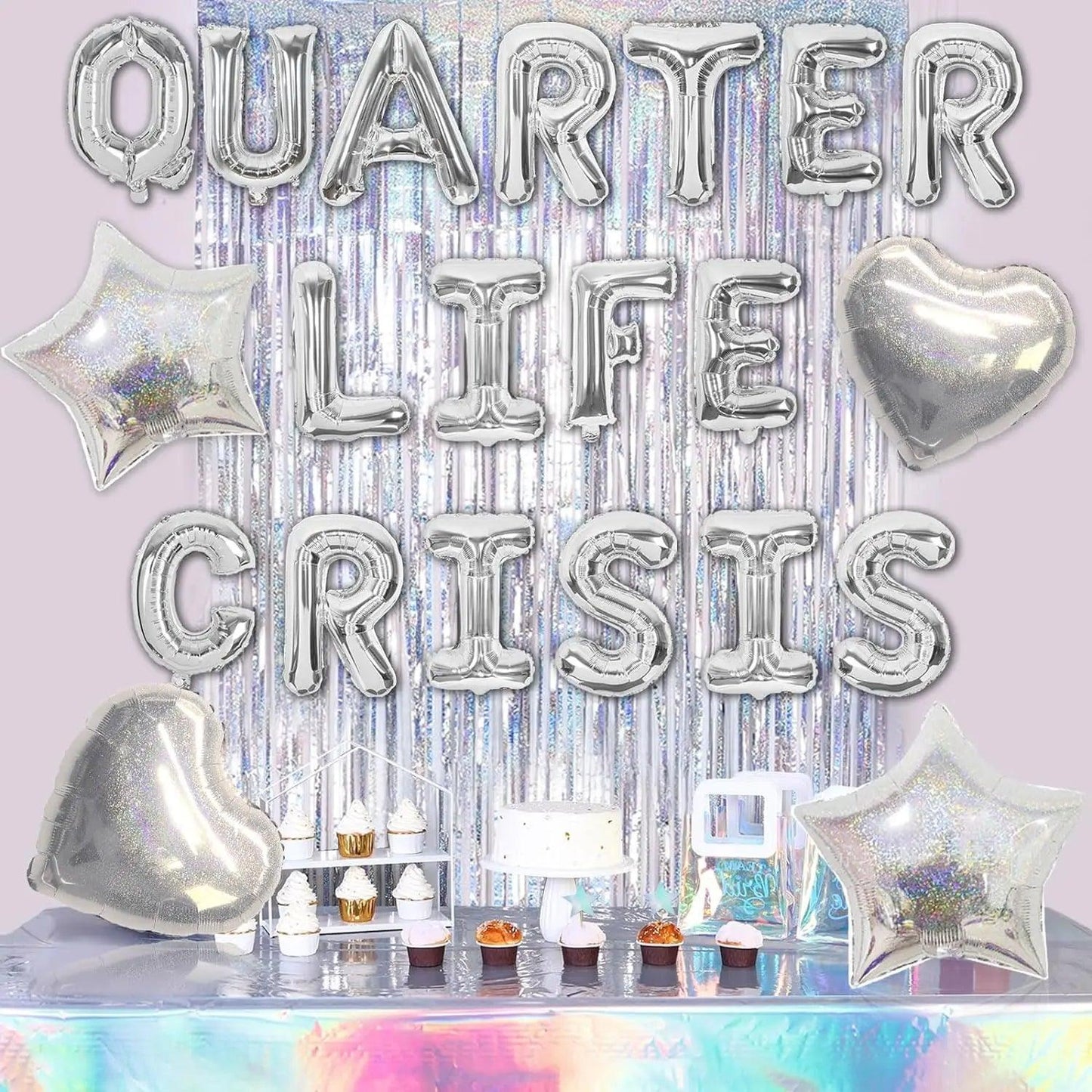 quarter life crisis balloon banner