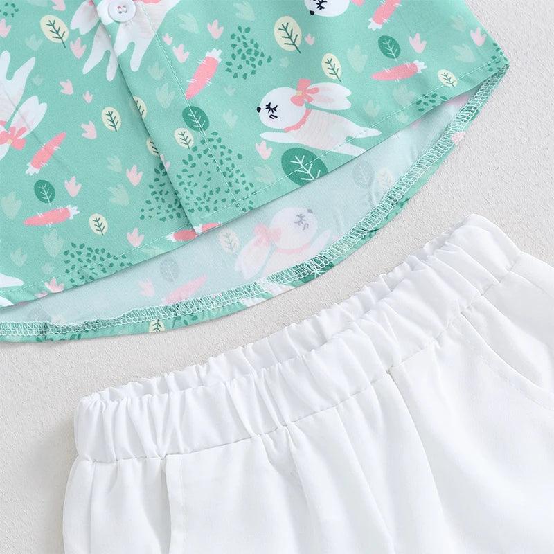 hoppy easter button down kids outfit - basil boutique