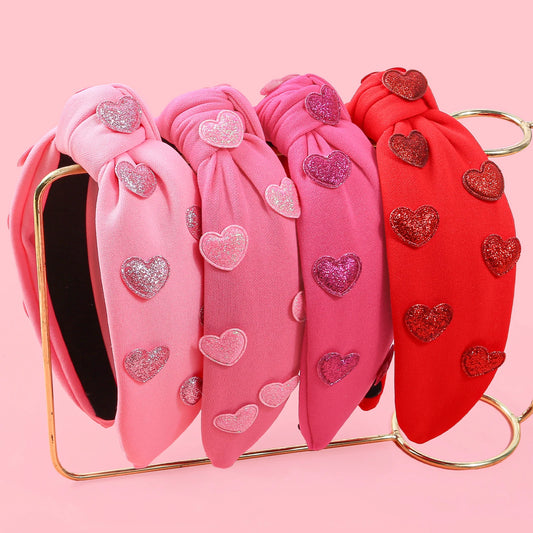 3D heart sequin headband