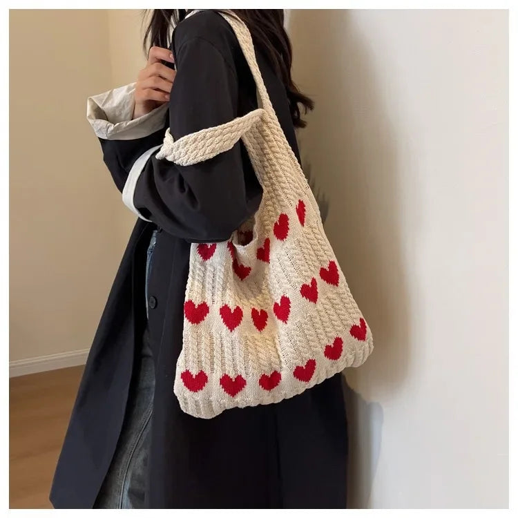 heart crochet handbag