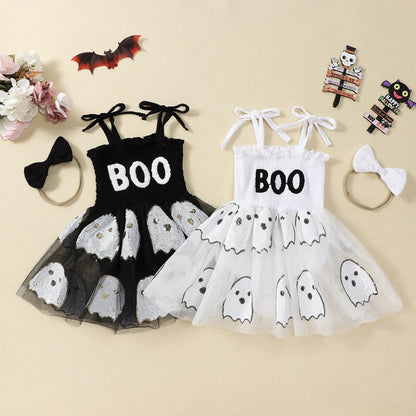 boo ghost kids dress - basil boutique