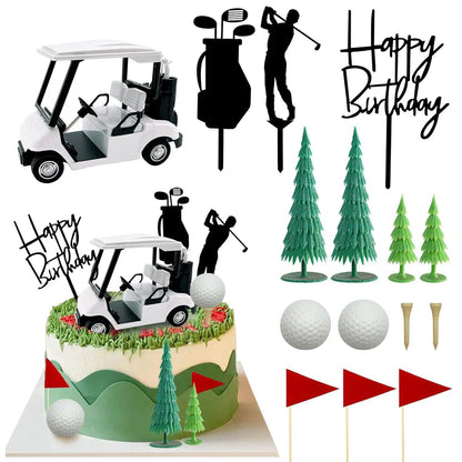 happy birthday golf cake toppers - basil boutique