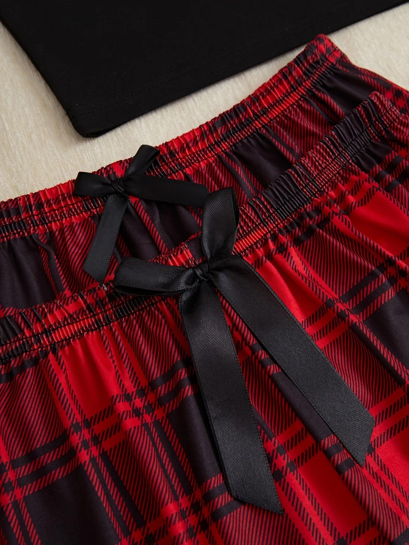 traditional plaid holiday pajamas - basil boutique