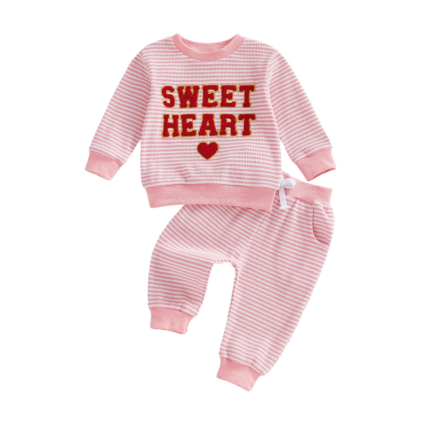 sweet heart striped kids outfit