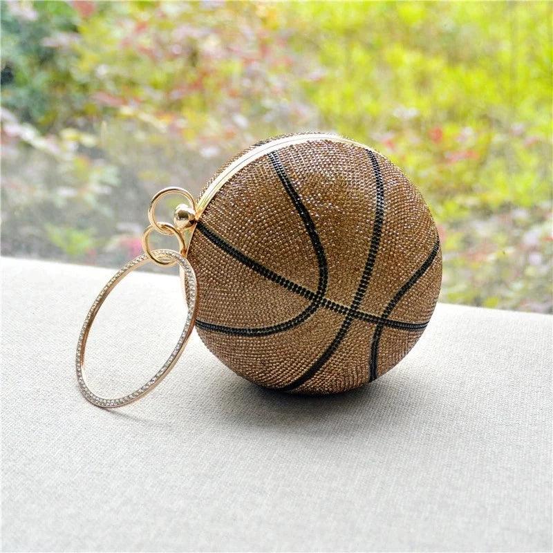 basketball rhinestone purse - basil boutique