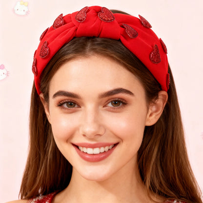 3D heart sequin headband