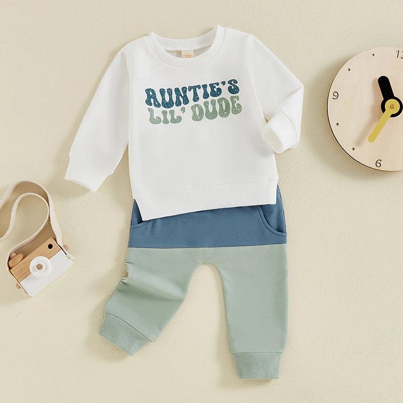 auntie's lil dude kids outfit - basil boutique