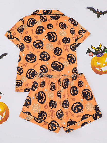 jack-o-lantern pajamas - basil boutique