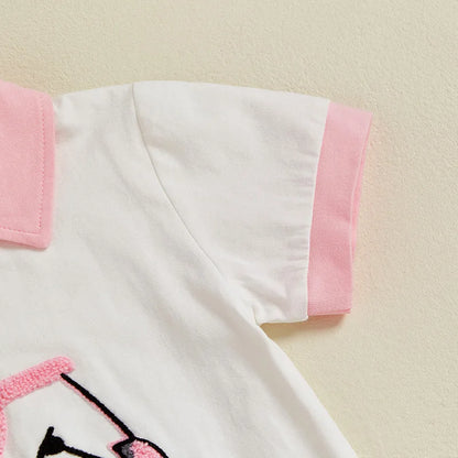 golf cart shirt + skirt kids outfit