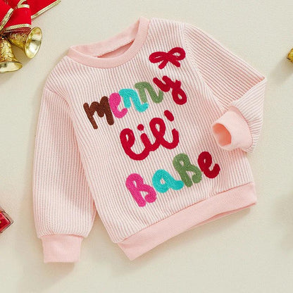 merry lil' babe kids crew sweatshirt - basil boutique