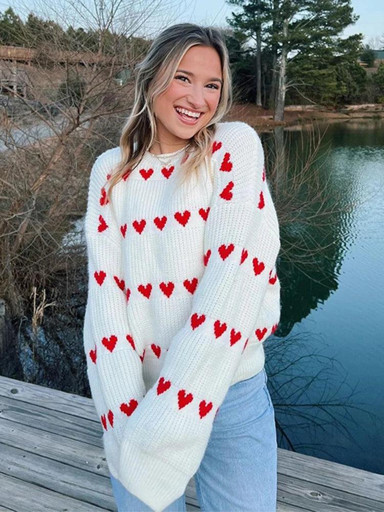 heart knit sweaters - basil boutique