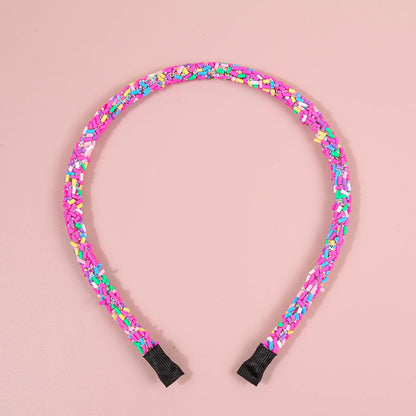 1/4pcs Sparkly Hairbands Cute Girls Headbands Girls Ice Cream Colors Headbands Kids Children Party Decoration Headwear