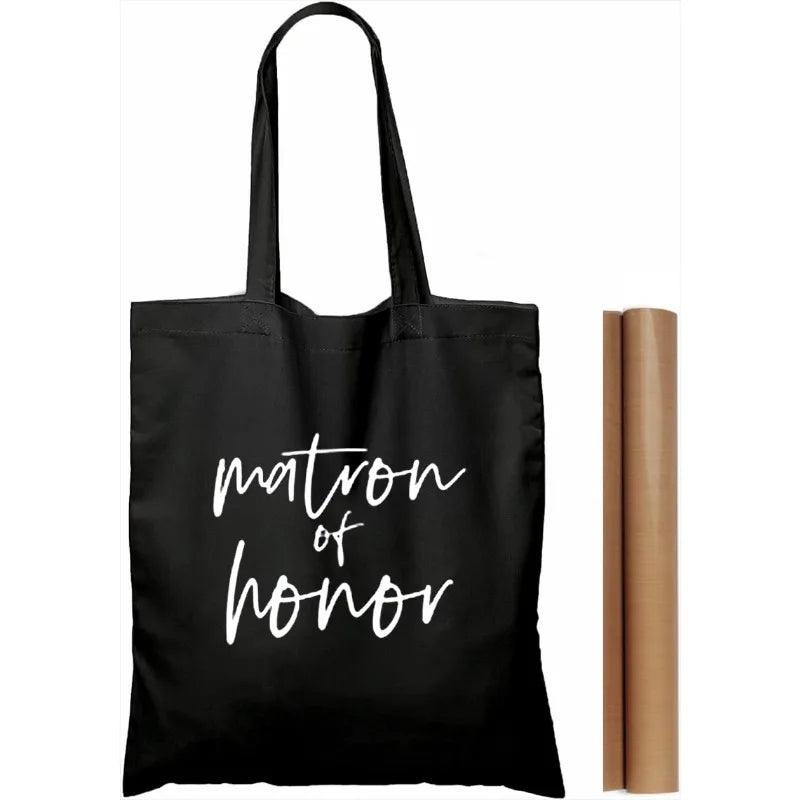 bridal party script tote bags