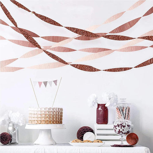 rose gold crepe paper streamers - basil boutique