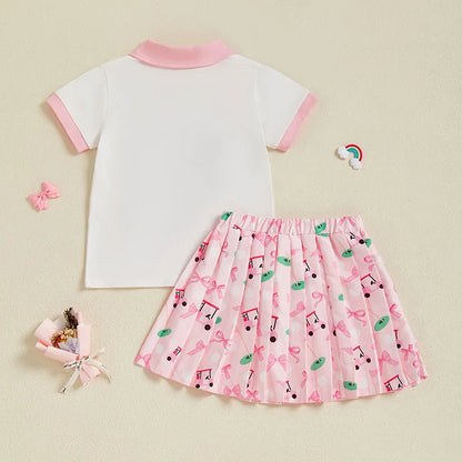 golf cart shirt + skirt kids outfit