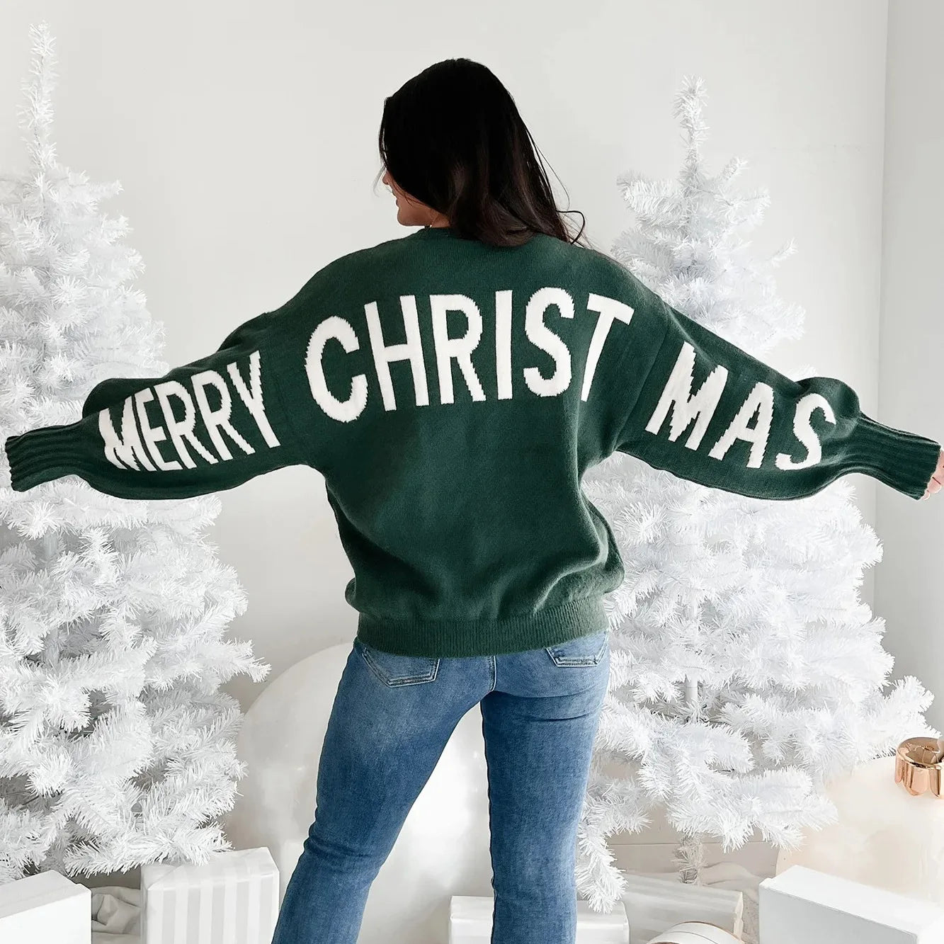 merry christmas knit sweater