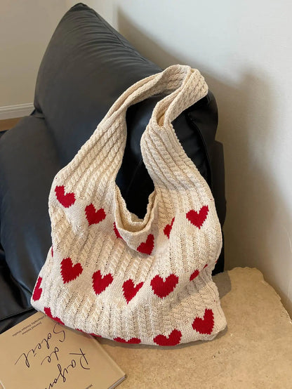 heart crochet handbag