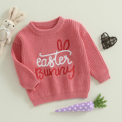 easter bunny knit kids crew sweater