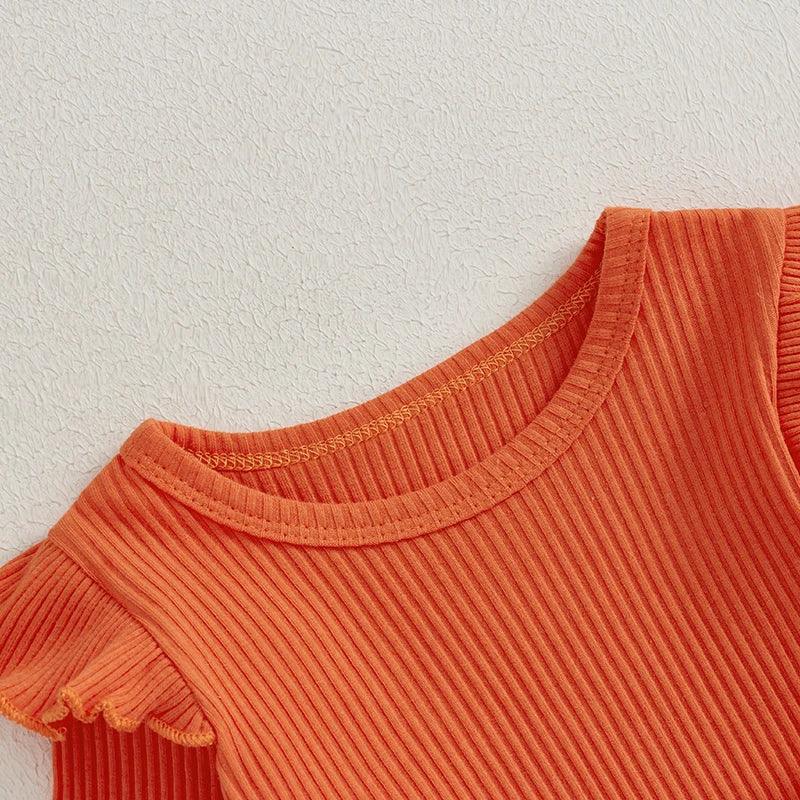 pumpkin overall kids outfit - basil boutique