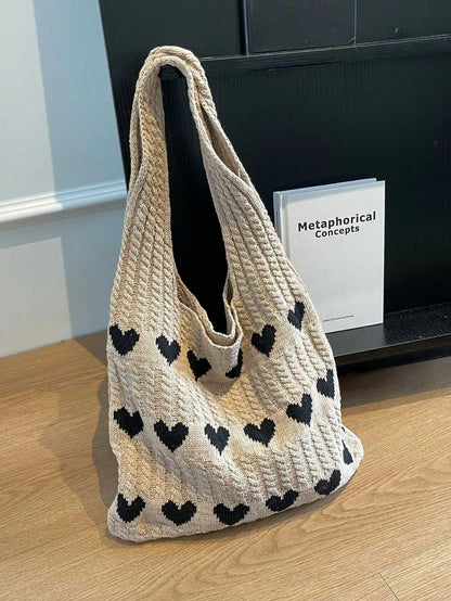 heart crochet handbag