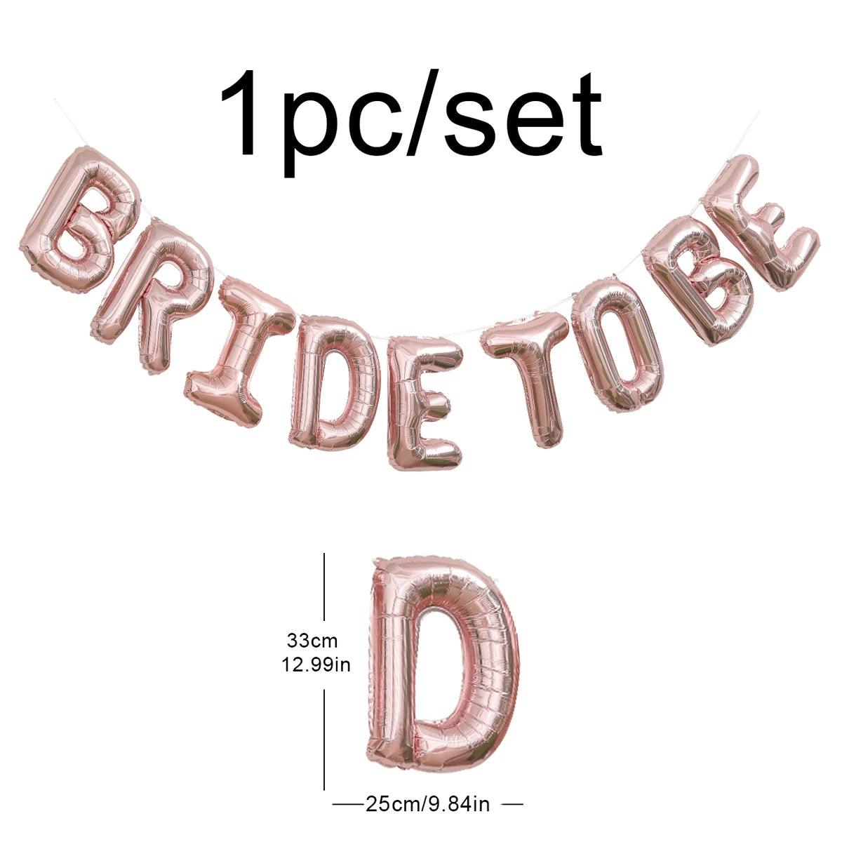 bride-to-be uppercase balloon banner - basil boutique