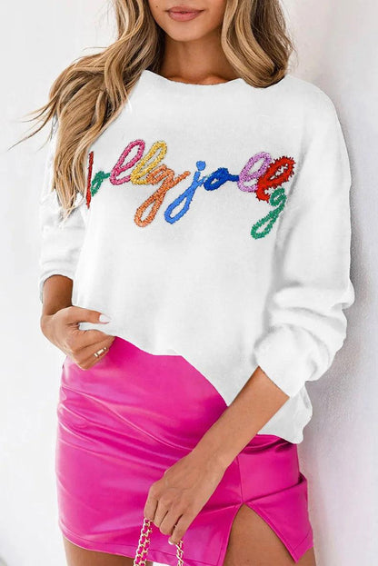 holly jolly crew sweater - basil boutique