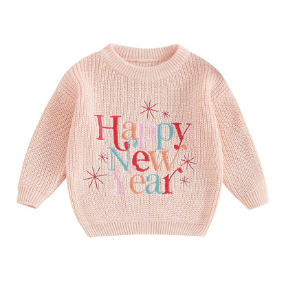 happy new year knit kids sweater - basil boutique