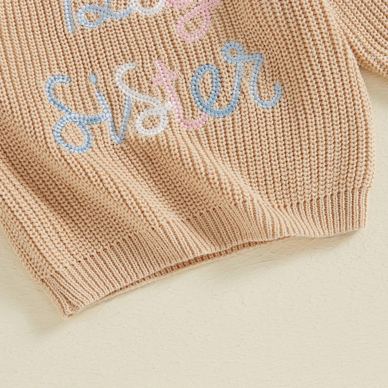 big sister pastel ombre knit kids sweater - basil boutique