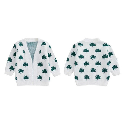 lucky shamrock kids cardigan